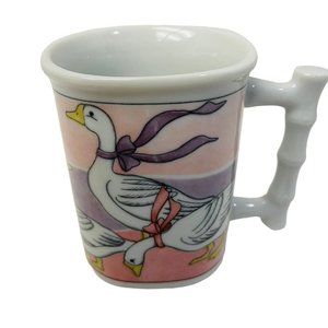 Ducks  Coffee Mug Cup‎ 8 Oz Pink Yellow White Purple 4" x 3"